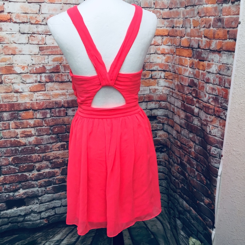 💰3 👚for $17 Ark&Co prom party 🎉 dress chiffon Sz lg coral - Picture 5 of 8